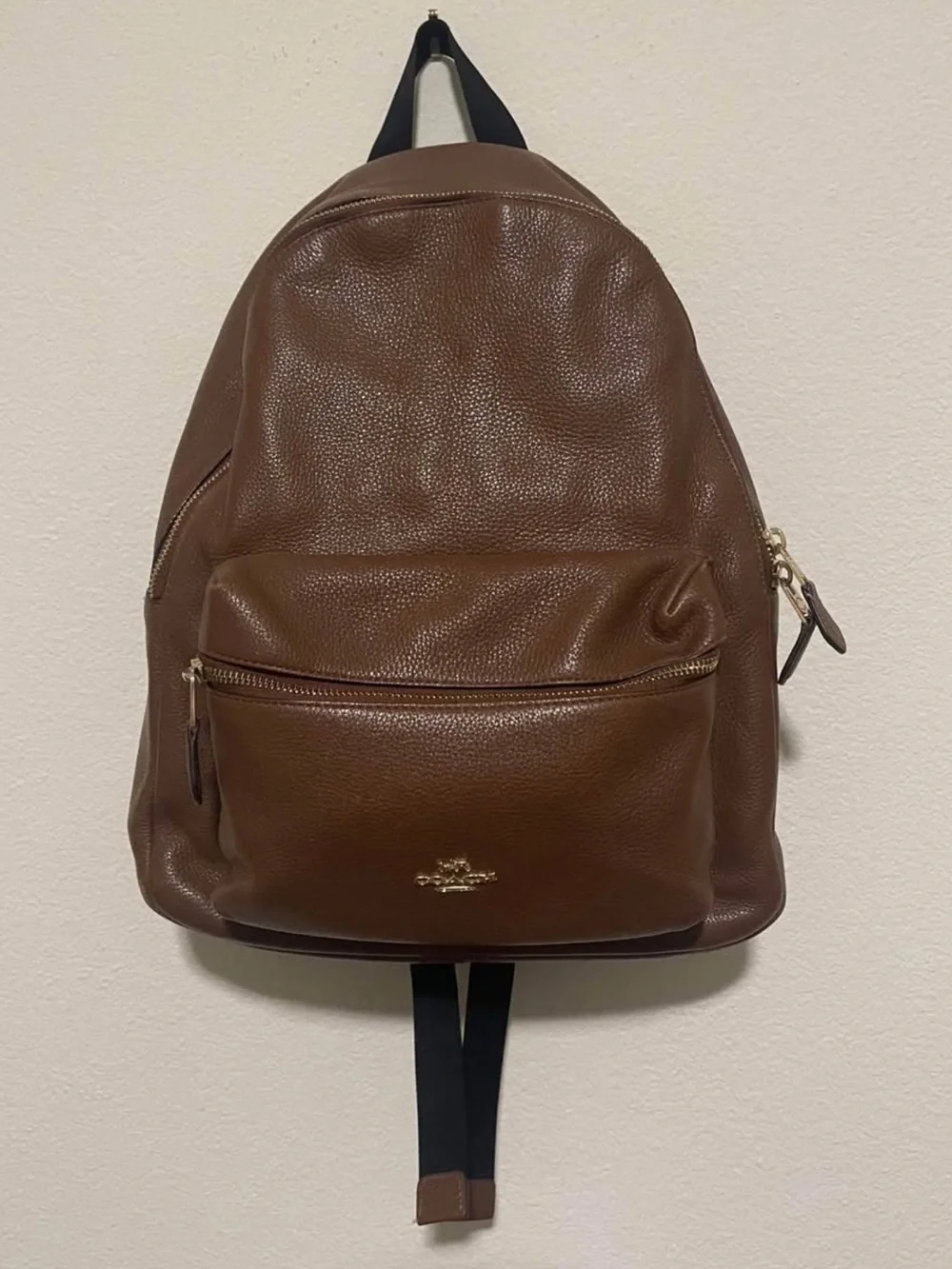Coach Brown Pebbled Leather Backpack